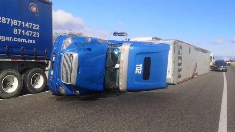 Cold Front number 28 has caused at least eight trailer overturns in Oaxaca
