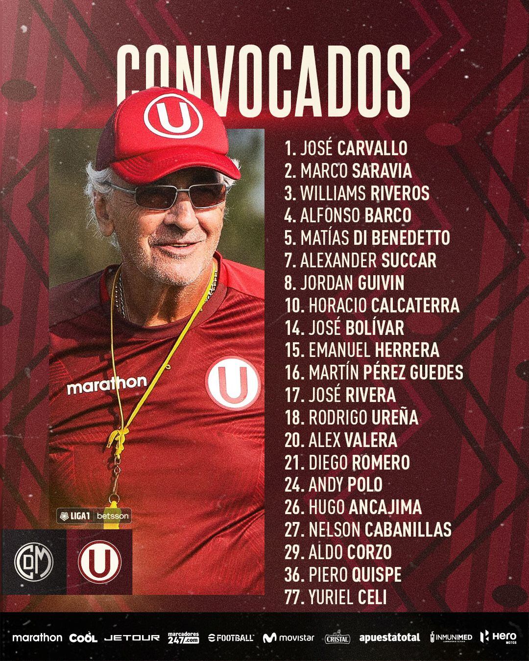 Conoce la lista de convocados de Universitario el choque ante Deportivo Municipal. (Foto: Universitario)