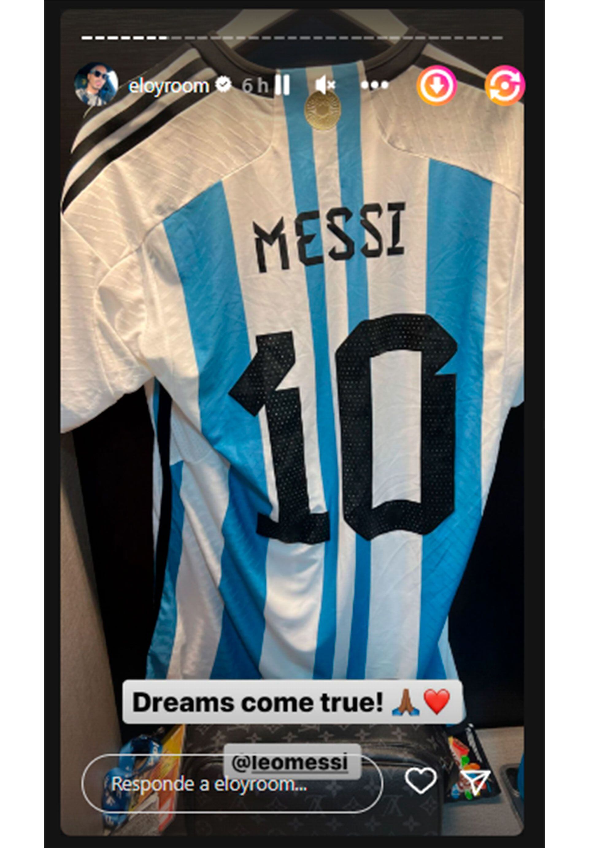 La emoción del arquero de Curazao por tener la camiseta de Lionel Messi
