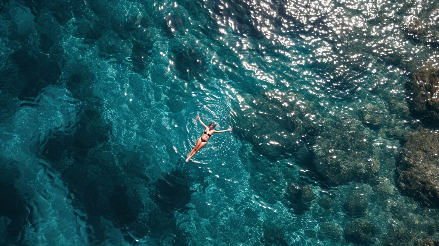 una persona nada en el mar bajo el rayo del sol (Imagen Ilustrativa Infobae)