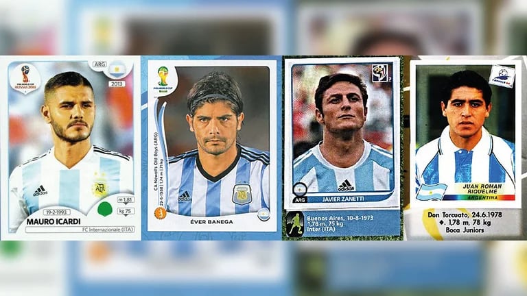 Icardi, Banega, Zanetti y Riquelme, cuatro argentinos que estuvieron en los álbumes de Mundiales a los que no fueron cit 
