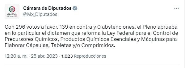 La propuesta de reforma fue aprobada durante la madrugada. (Twitter)