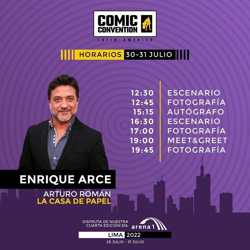Enrique Arce en la Comic Convention Lima 2022.