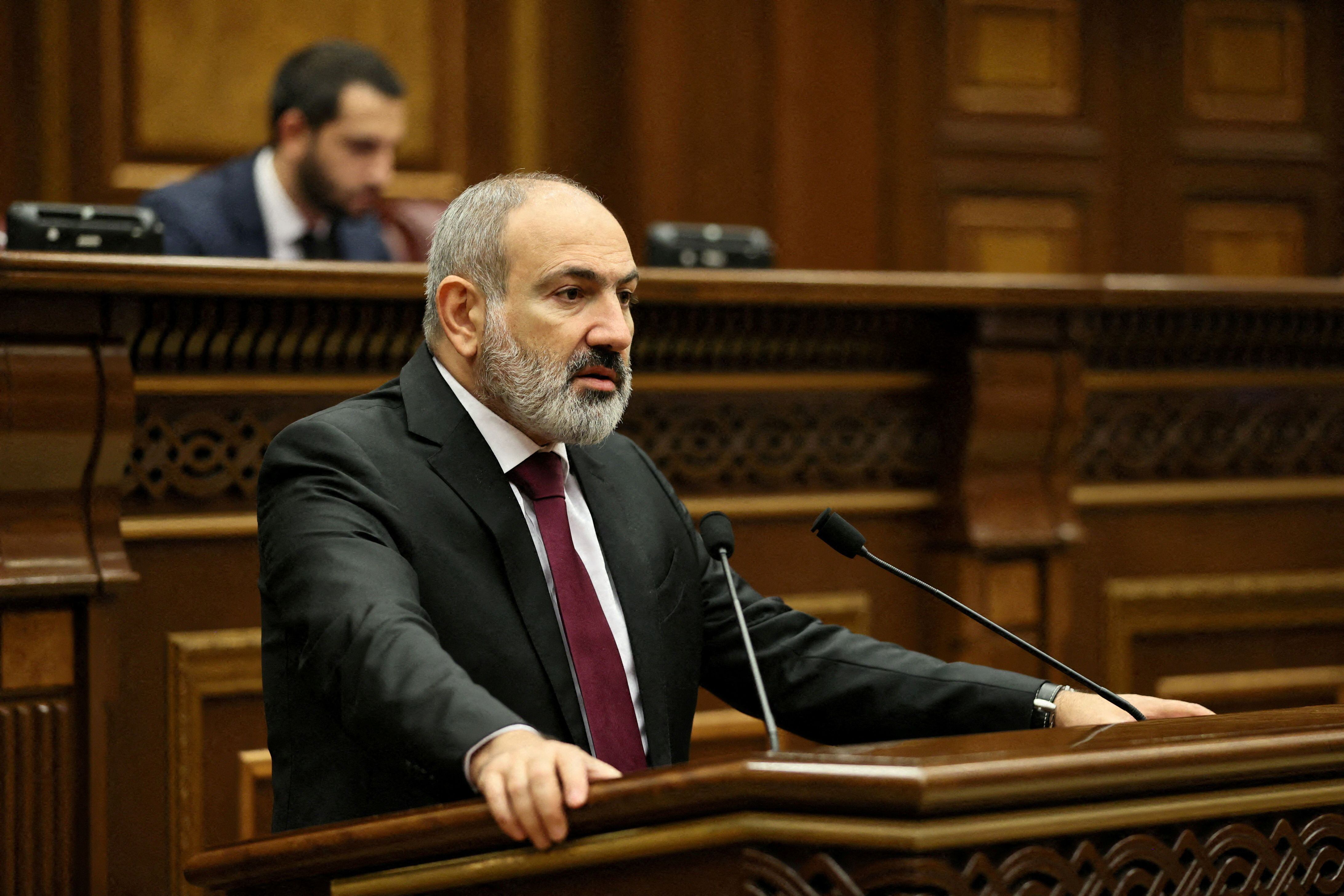 El primer ministro armenio Nikol Pashinyan (Tigran Mehrabyan/PAN Photo via REUTERS)