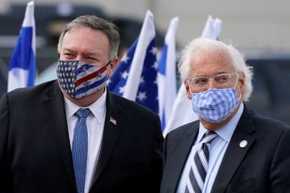 Mike Pompeo y el embajador de Estados Unidos en Israel, David Friedman 