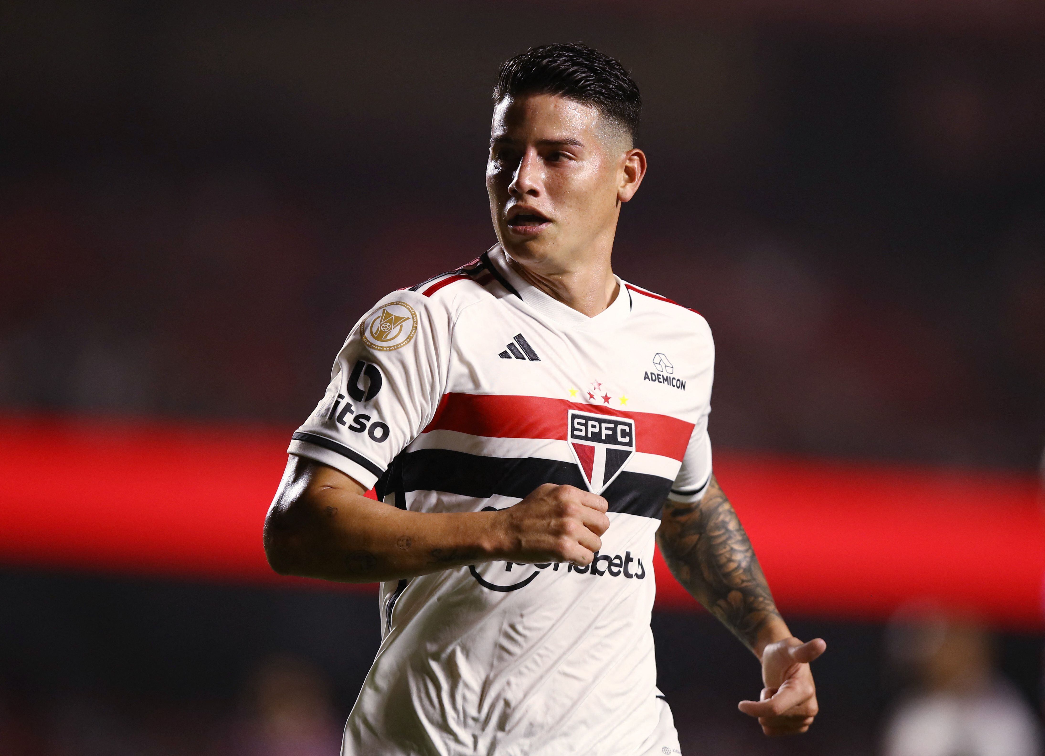 James Rodríguez apenas ha disputado seis partidos con la camiseta del São Paulo, donde ya registra un gol y una asistencia - crédito REUTERS/Carla Carniel