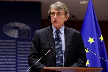 El presidente del parlamento europeo David Sassoli (Olivier Hoslet via REUTERS)