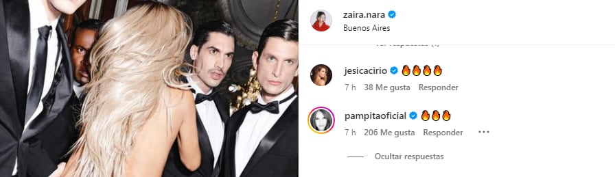 Pampita Ardohain y Jesica Cirio le dedicaron mensajes de aprobación al cambio de look de Zaira Nara (Instagram)