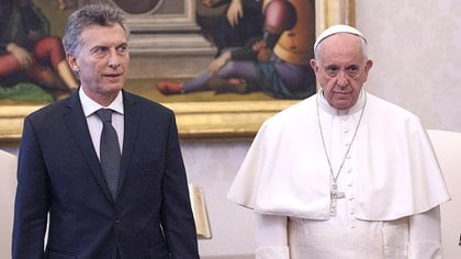 Francisco y Mauricio Macri durante su primer encuentro en el Vaticano