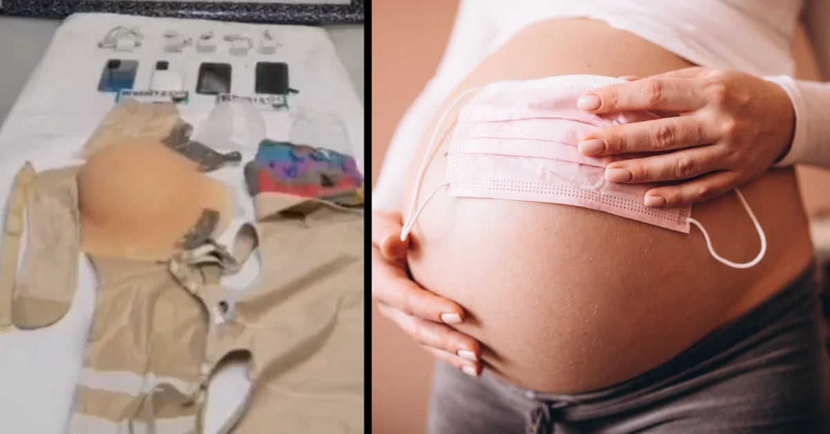 A woman tried to enter La Picota with a fake pregnant belly loaded with mobile phones and brandy