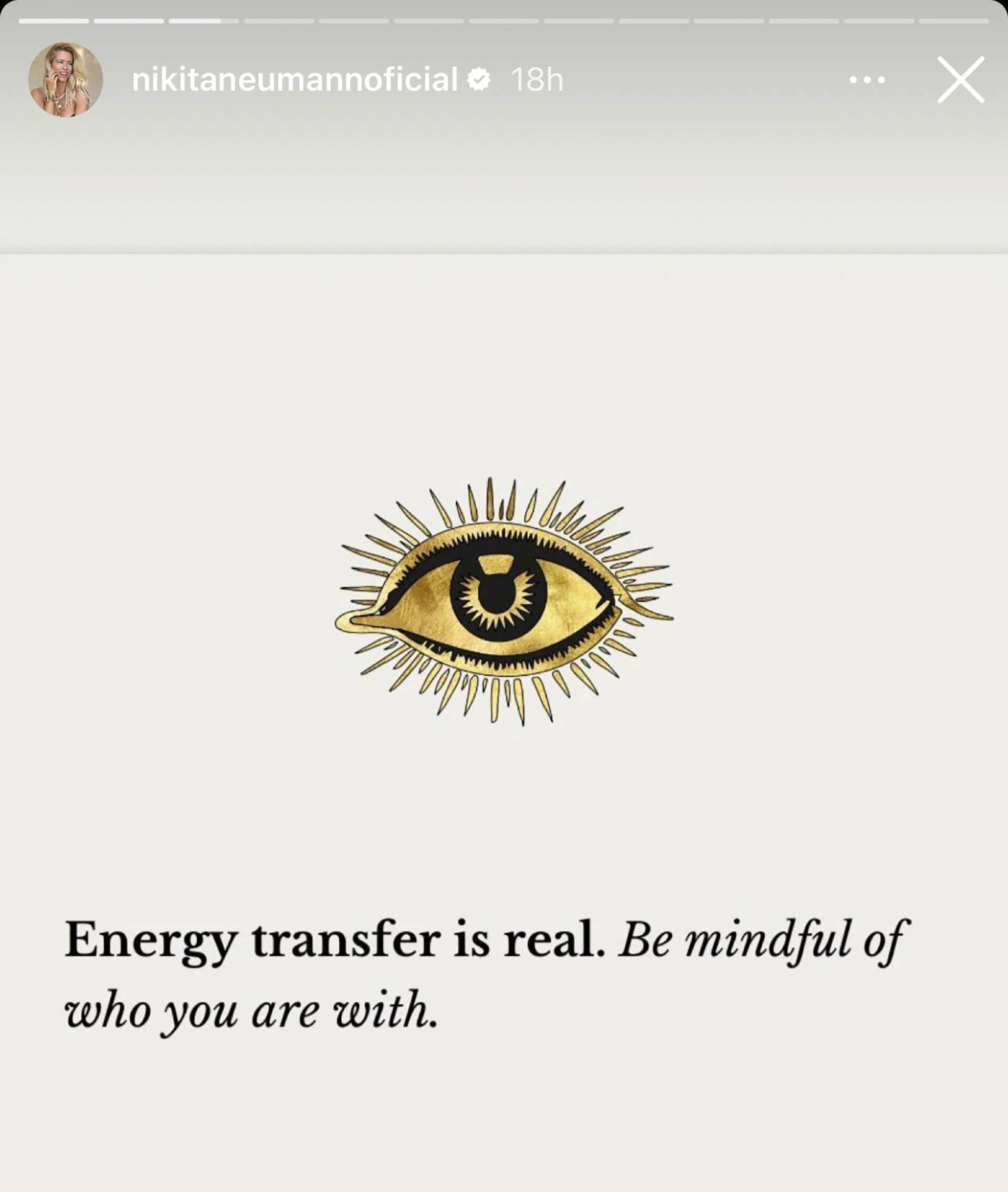 "La transferencia de energía es real. Ten en cuenta con quién estás", dice la frase que compartió Nicole