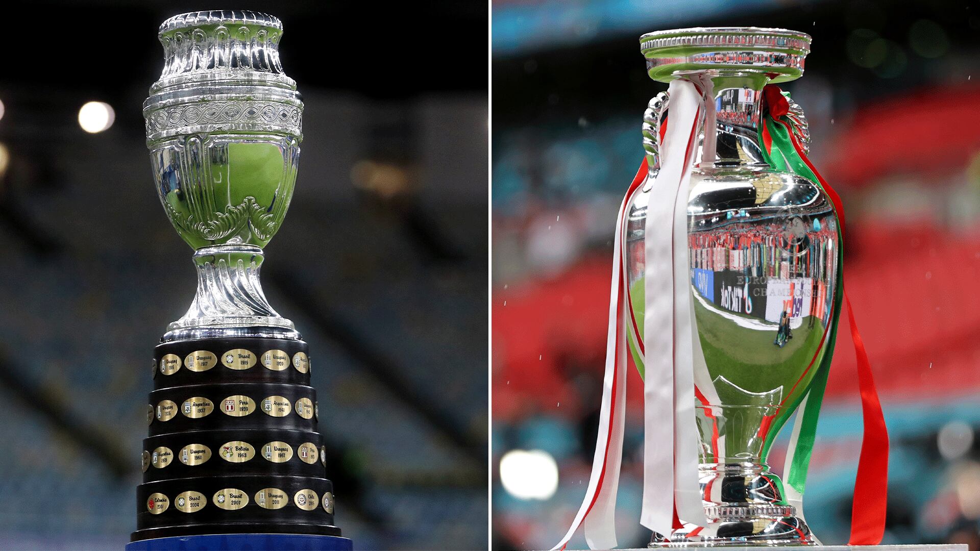Trofeos Copa América y Eurocopa