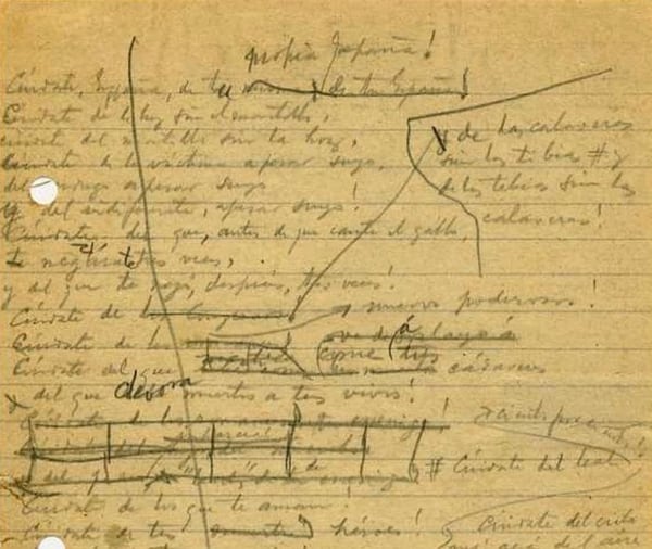 Uno de los tantos manuscritos de César Vallejo que salen a la luz en la edición de Enrique Ballón Aguirre y en la cual este profesor universitario se encarga de transcribir