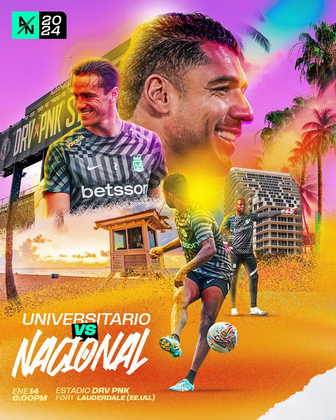 Atlético Nacional promociona partido amistoso de este domingo contra Universitario.