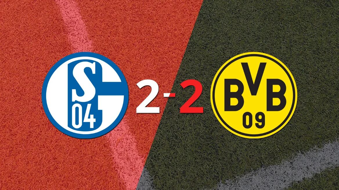 Schalke 04 y Borussia Dortmund igualaron 2 a 2