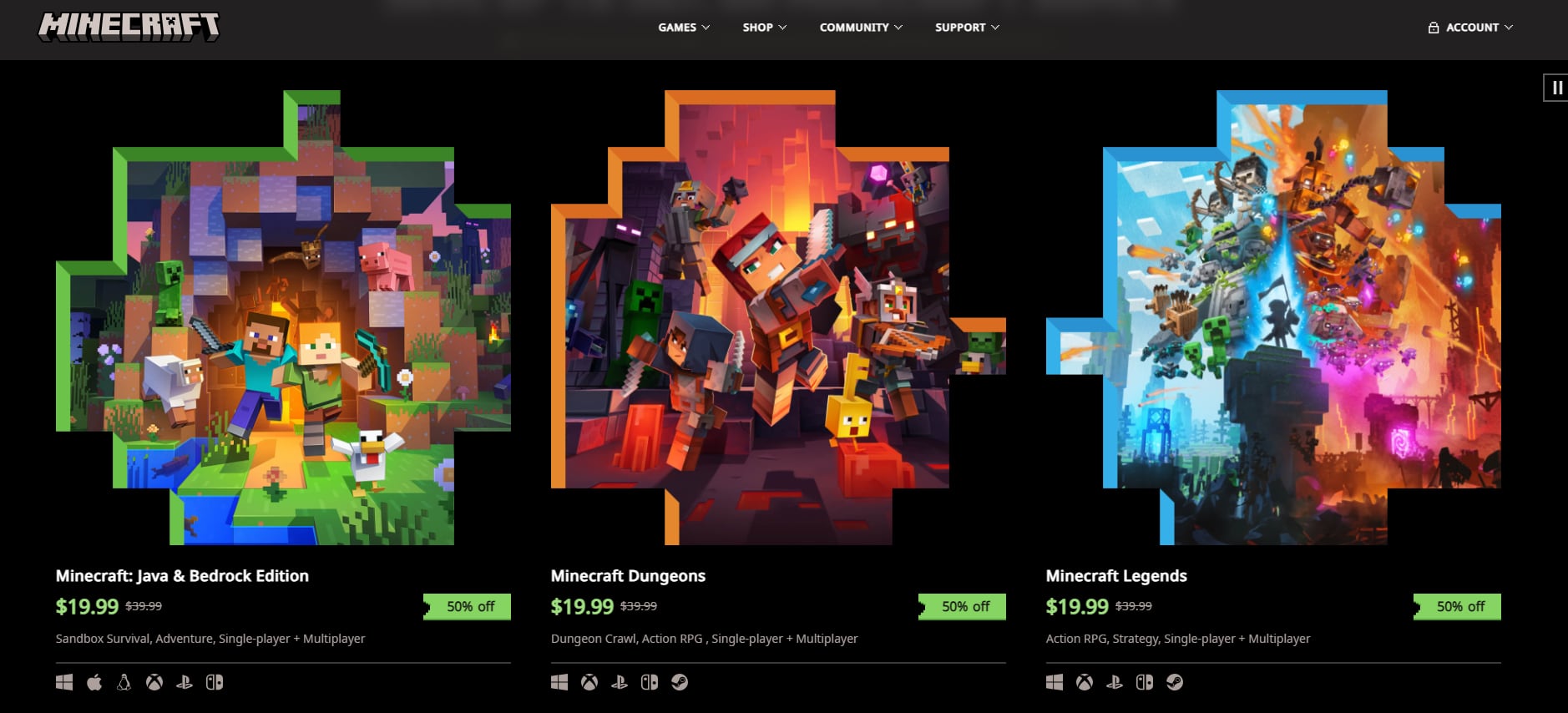 El juego se encuentra disponible en diversidad de sistemas operativos y consolas. (Minecraft)