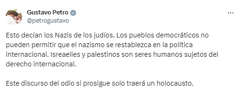 El presidente Gustavo Petro mostró su desacuerdo con la medida de Israel de bloquear la franja de Gaza - crédito captura de pantalla.