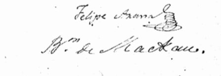 Las firmas de Arana y Mackau en el acuerdo al que llegaron la Confederación y Francia. Fuente Facebook Junta de Estudios Históricos de la Recoleta