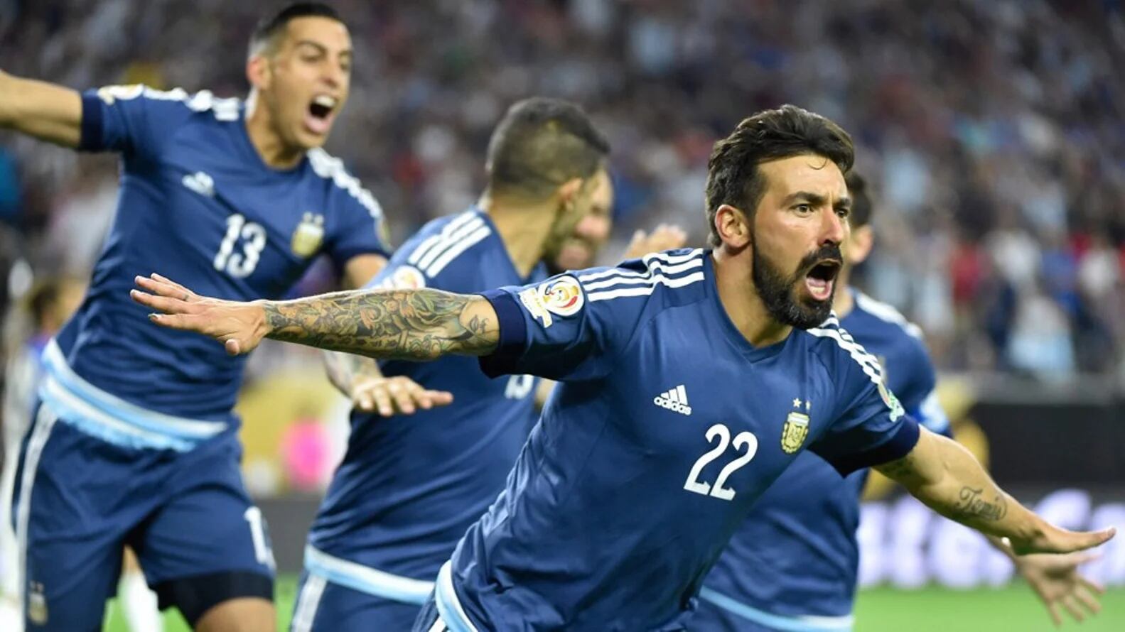 El ‘Pocho’ y su grito de gol tras poner en ventaja a Argentina ante Estados Unidos (FIFA)