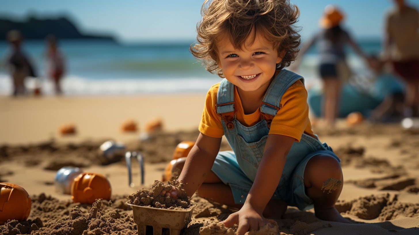niños arman un castillo de arena en la playa mientras vacacionan con sus familias - (Imagen Ilustrativa Infobae)