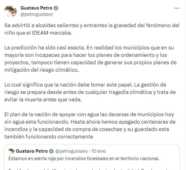 Incendios Colombia-Gustavo Petro