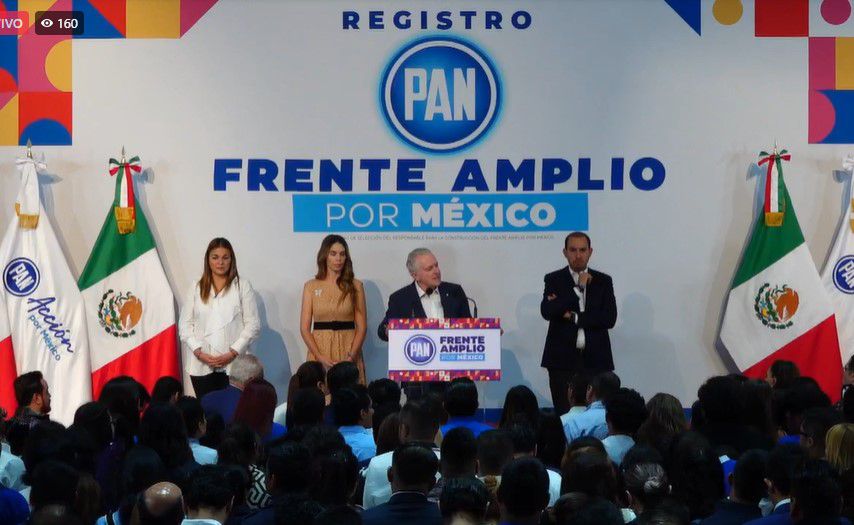 Santiago Creel asiste a registro de aspirantes a la candidatura presidencial de Va por México. | Captura de pantalla