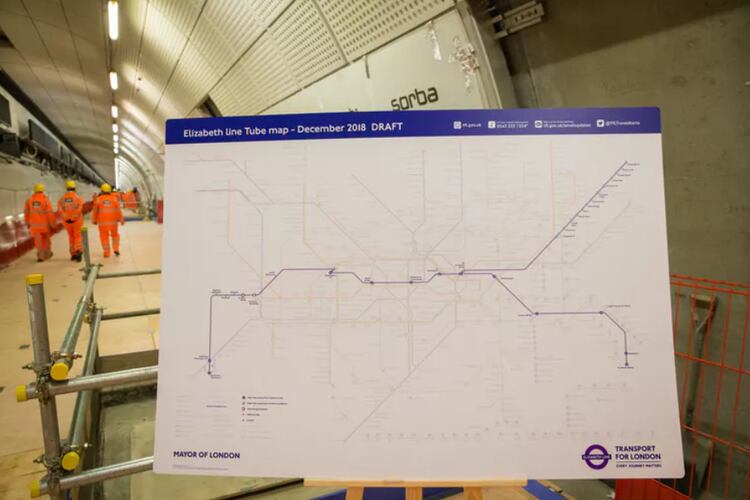 Plano provisional de la nueva línea del Metro de Londres. CrossRail