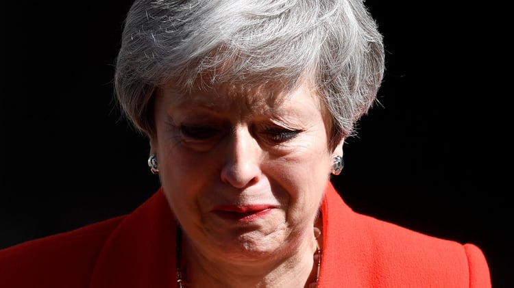 Theresa May llorÃ³ durante su anuncio (REUTERS/Toby Melville)