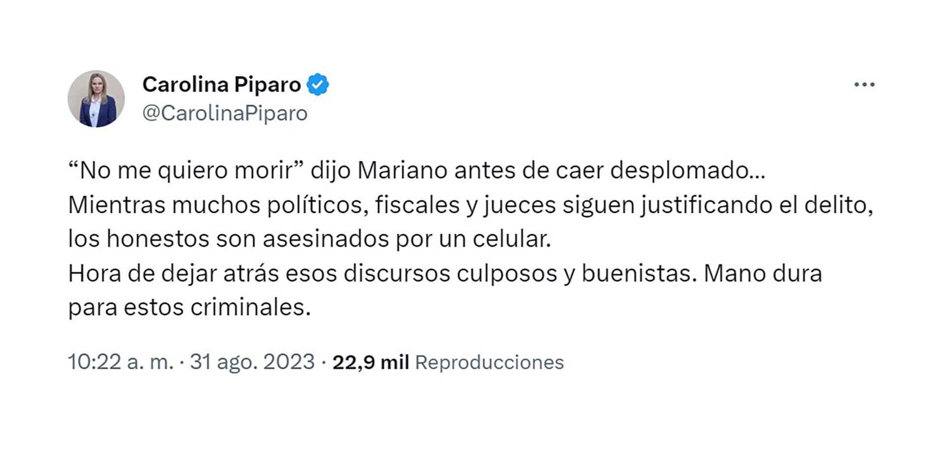 Píparo opinó sobre el crimen del ingeniero. 