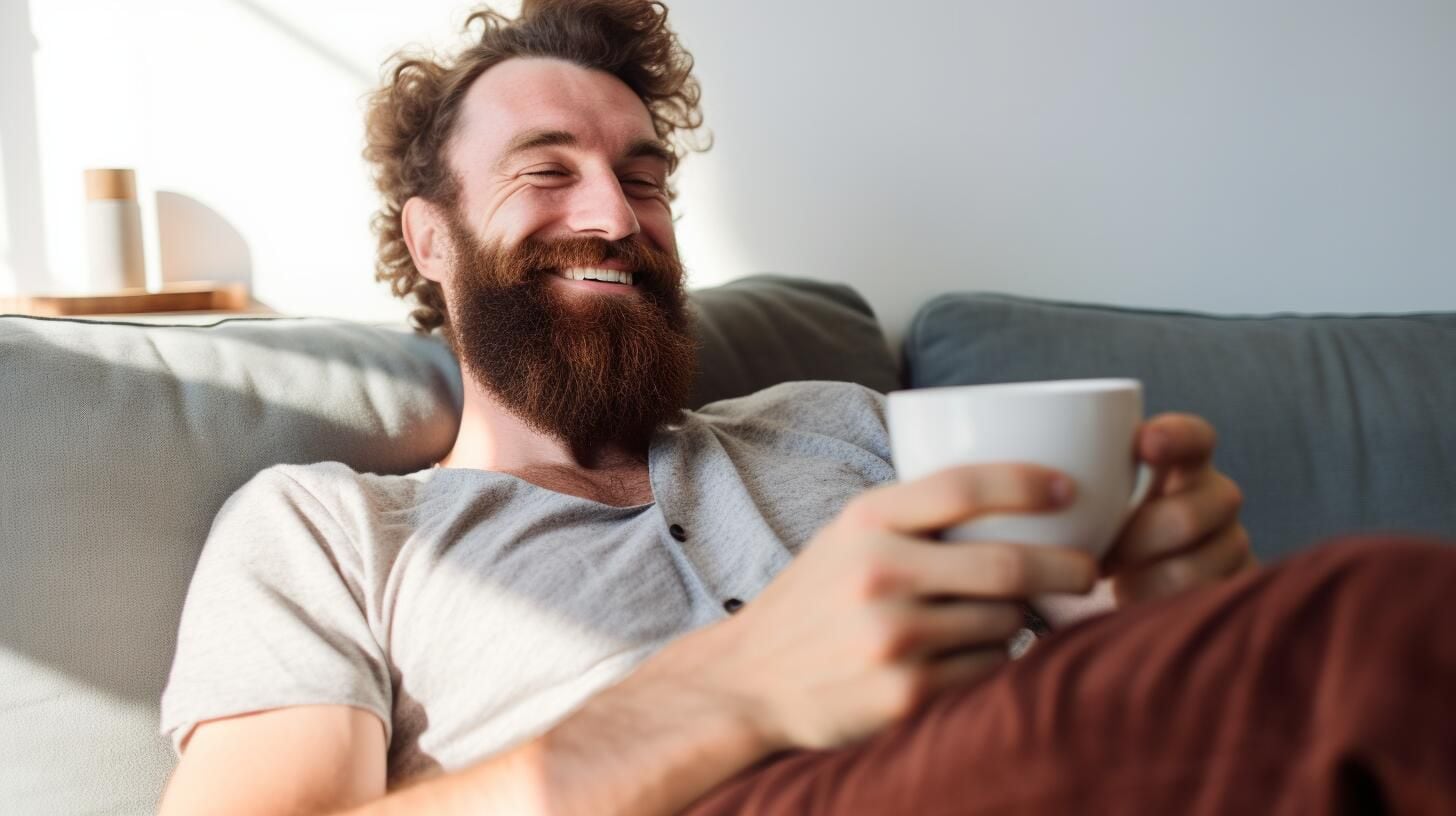 Imagen de una persona disfrutando de una taza de café en un sillón acogedor en casa por la mañana, promoviendo un despertar relajante y revitalizante. (Imagen ilustrativa Infobae)