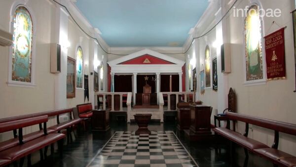 El interior de la sede a central de la masonería en nuestro país, situada en ese palacio desde 1872