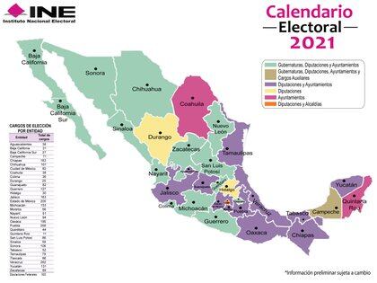 Más de 21 mil cargos electorales en disputa en toda la república mexicana para este 2021. (Imagen: INE)
