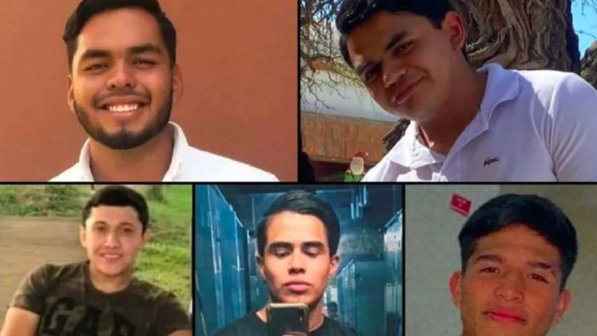 Los cinco jóvenes desaparecidos en Lagos de Moreno. (Twitter/@rmartinmar)
