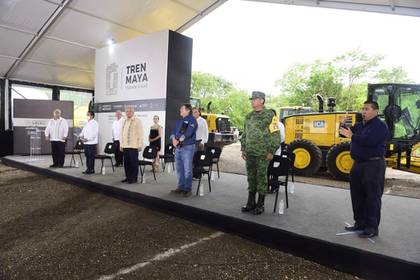 Ceremonia de inicio del Tramo 4 del Tren Maya (Foto: Cortesía Presidencia)