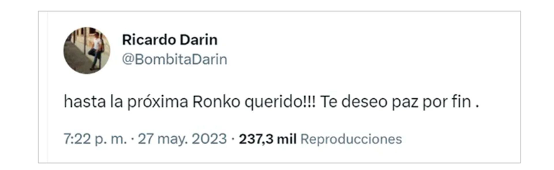 El mensaje de despedida de Ricardo Darín a su perro Ronko