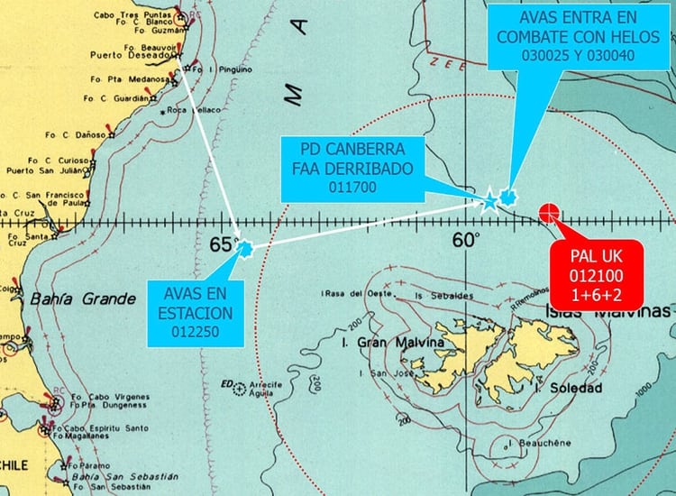 El mapa que muestra el lugar del ataque