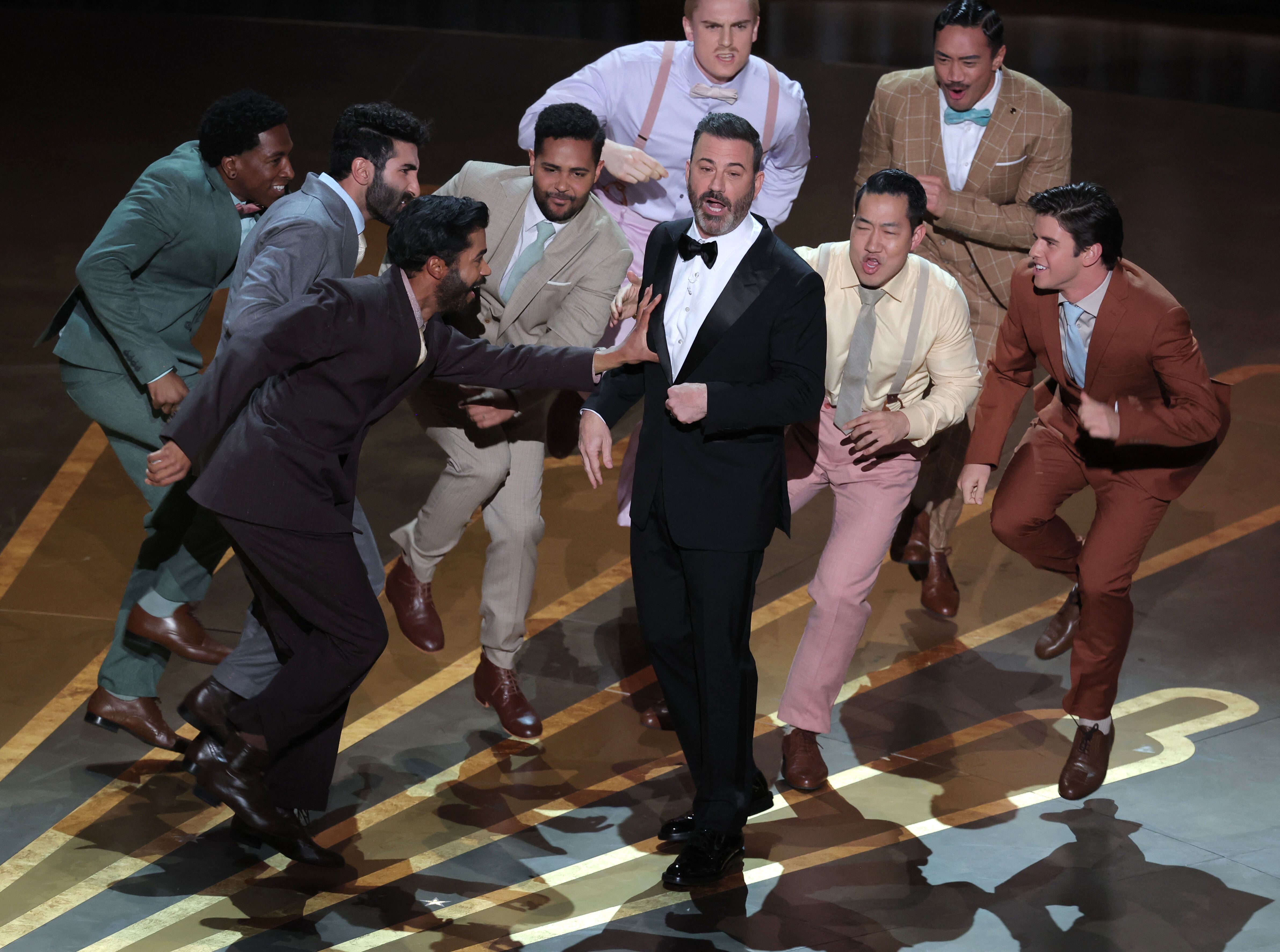 Jimmy Kimmel durante la anterior entrega de los Premios Oscar (REUTERS/Carlos Barria)