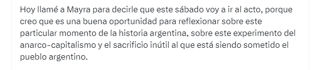 CFK confirmó su presencia este sábado