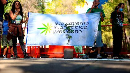 Protesta de consumidores de marihuana frente al senado mexicano, el pasado 9 de marzo. EFE/Carlos Ramírez/Archivo
