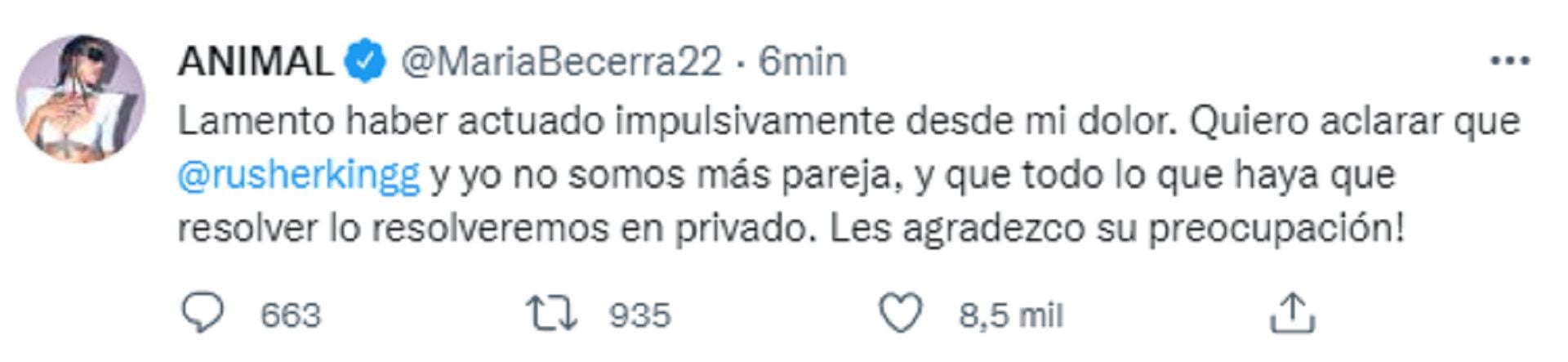 María Becerra confirmó su separación