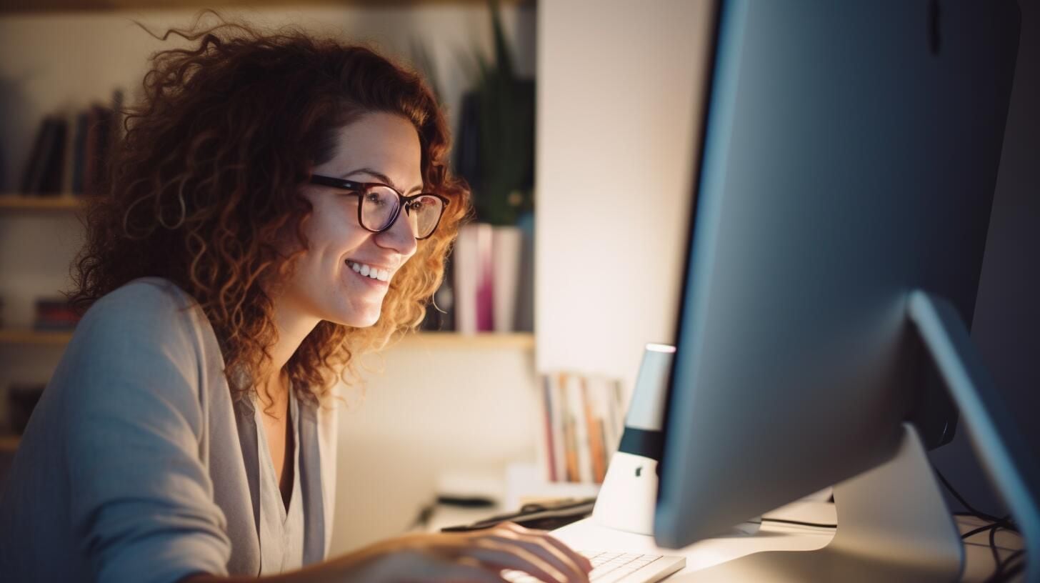 Imagen ilustrativa de una mujer trabajando con dedicación en su computadora desde casa, destacando la eficacia del trabajo a distancia y la flexibilidad laboral en la actualidad. (Imagen ilustrativa Infobae)
