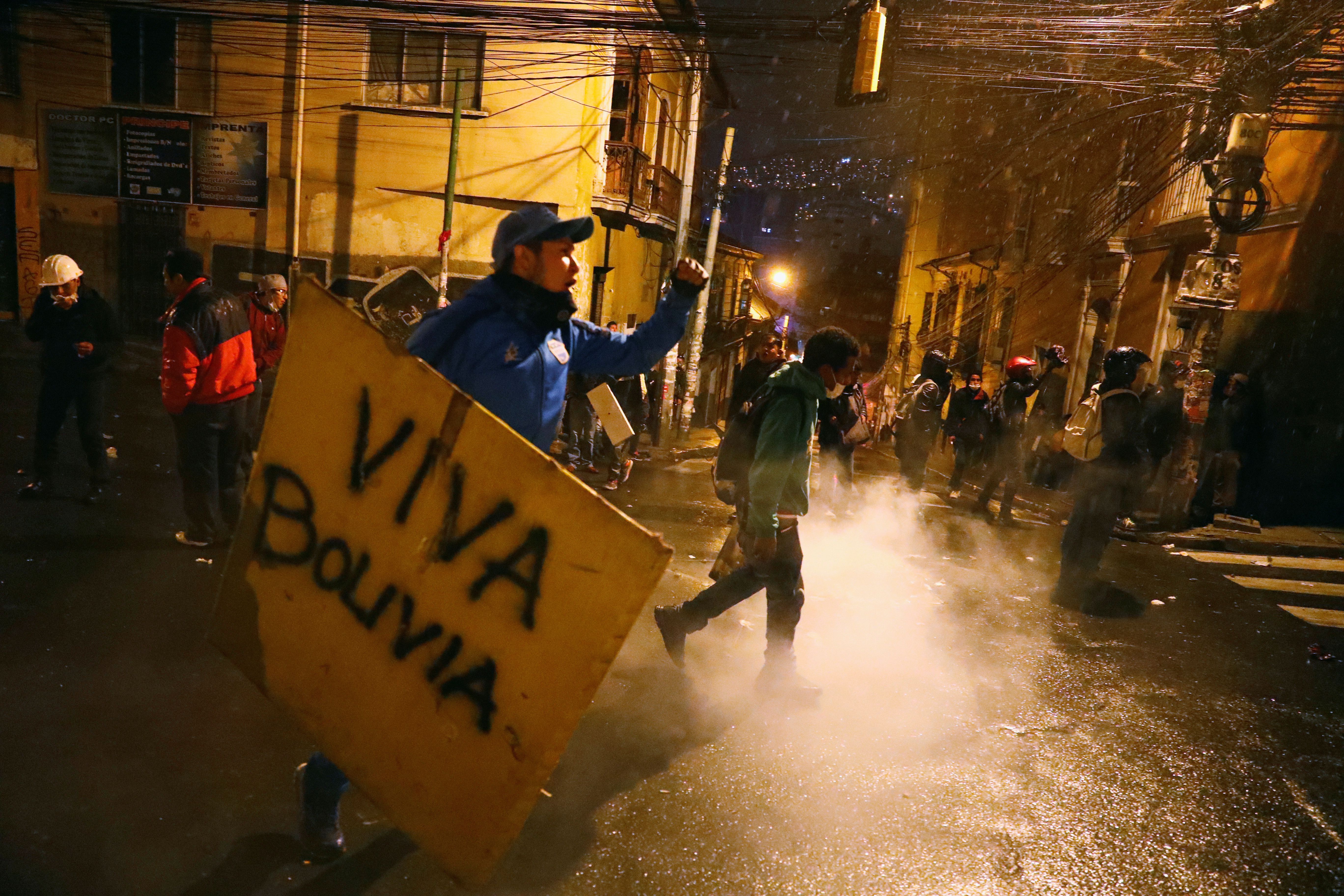 Manifestantes en La Paz.. REUTERS/Kai Pfaffenbach