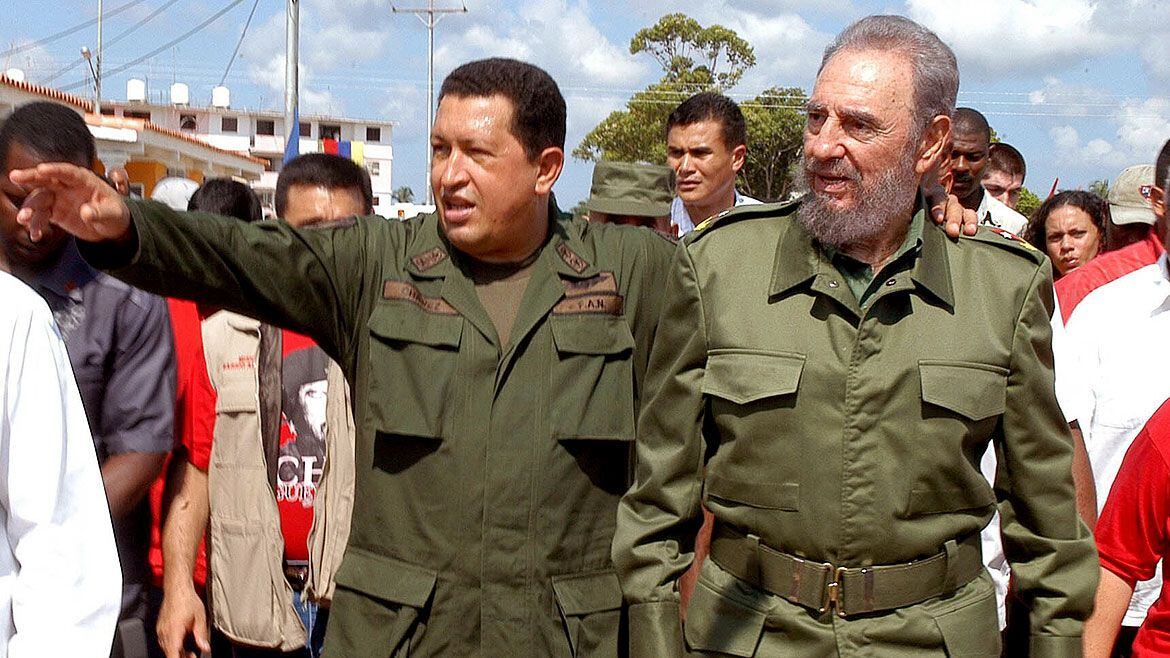 Fidel Castro y Hugo Chavez durante una reunión en La Habana (Cuba)