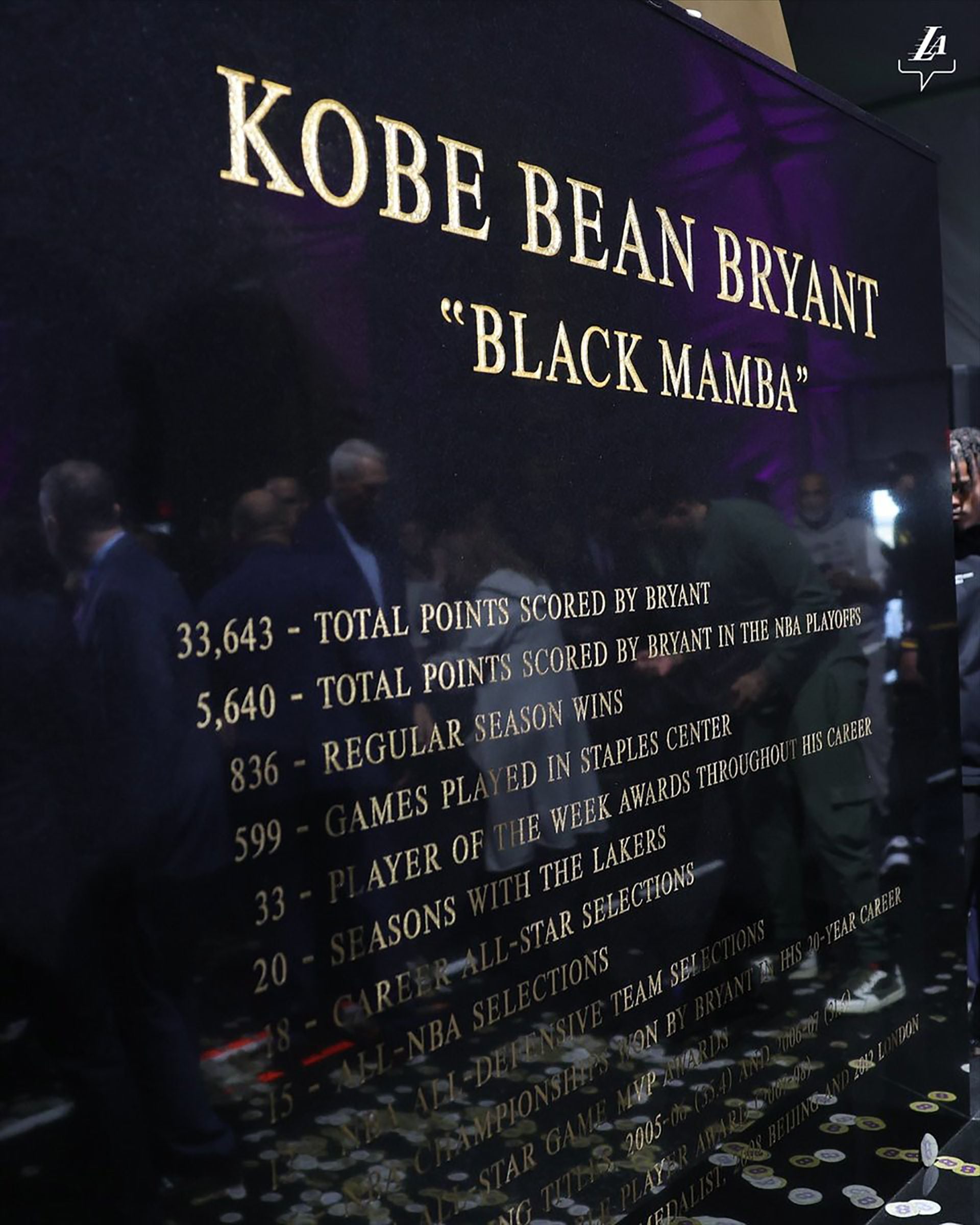 Los Ángeles Lakers dio a conocer la estatua de Kobe Bryant