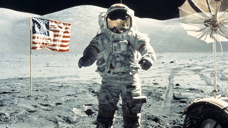 Una de las últimas fotos del hombre en la Luna, con la misión Apolo 17 (NASA)