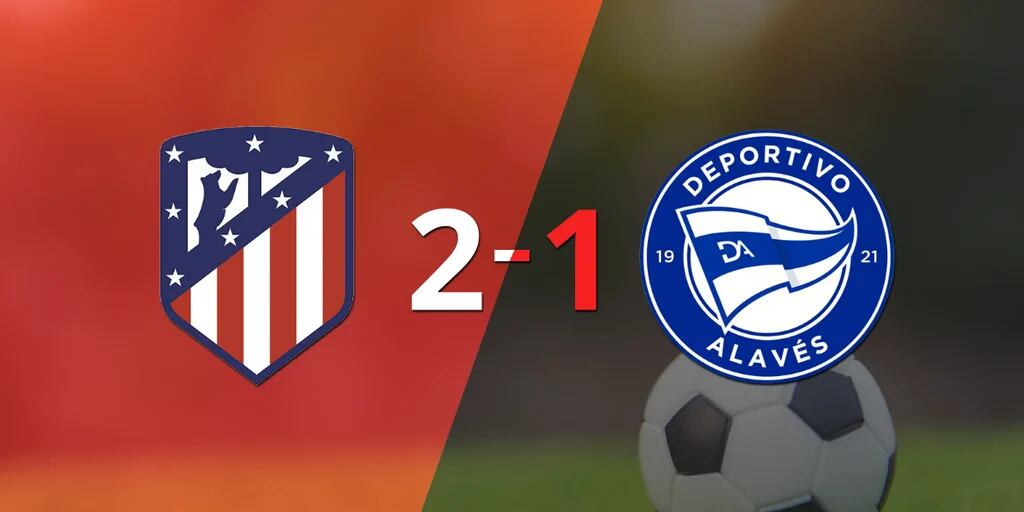 Atlético de Madrid sacó los 3 puntos en casa al vencer 2-1 a Alavés