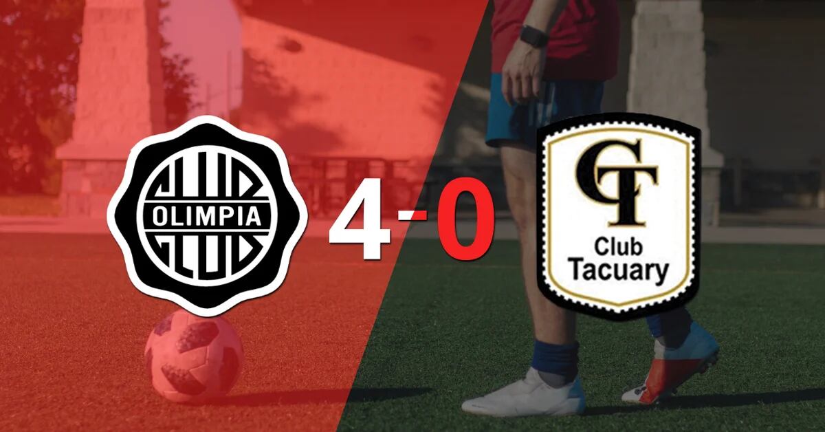 Tacuary was easily beaten and fell 4-0 against Olimpia