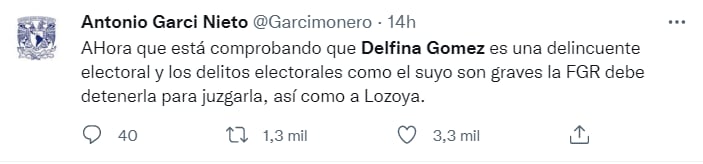 Usuarios de Twitter reaccionaron a multa a Morena por la retención de salarios que realizó Delfina Gómez. (Imagen: Twitter/ @Garcimonero)