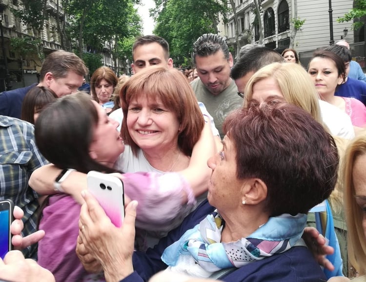 Patricia Bullrich en la despedida de Macri