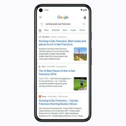 Google renovó el diseño de su buscador para móviles